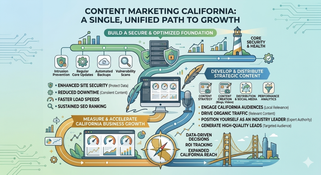 Content marketing services in California helping businesses improve SEO, build authority, increase website traffic, and generate qualified leads