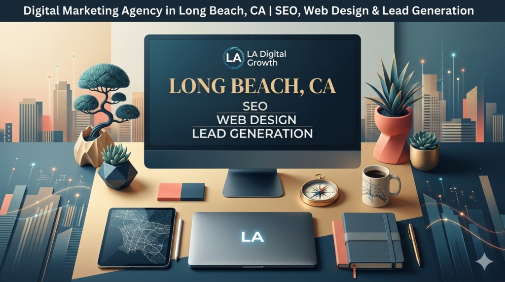 Digital Marketing Agency in Long Beach, California providing SEO, Local SEO, website design, WordPress development, Shopify development, website maintenance, technical SEO, and lead generation services.