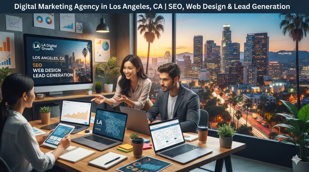 Digital Marketing Agency in Los Angeles, CA providing SEO services, website design, WordPress development, Shopify development, Local SEO, website maintenance, and lead generation for local businesses.