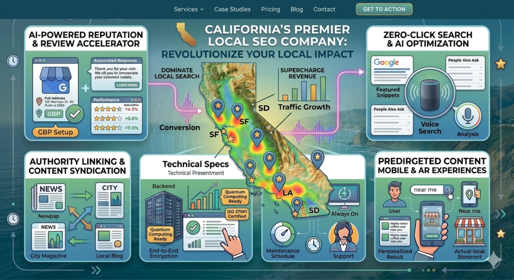 Technical SEO checklist for California businesses showing website optimization, Core Web Vitals, mobile responsiveness, website speed, and search engine performance