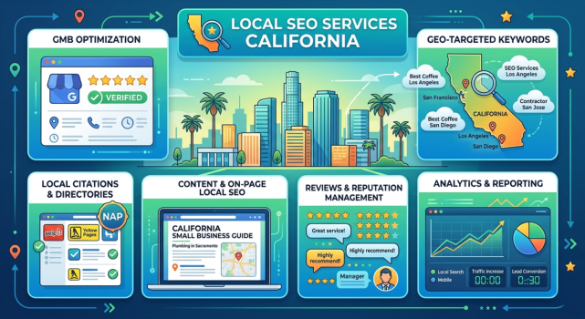Local SEO Services in California helping businesses improve Google Maps rankings, attract nearby customers, and generate qualified leads